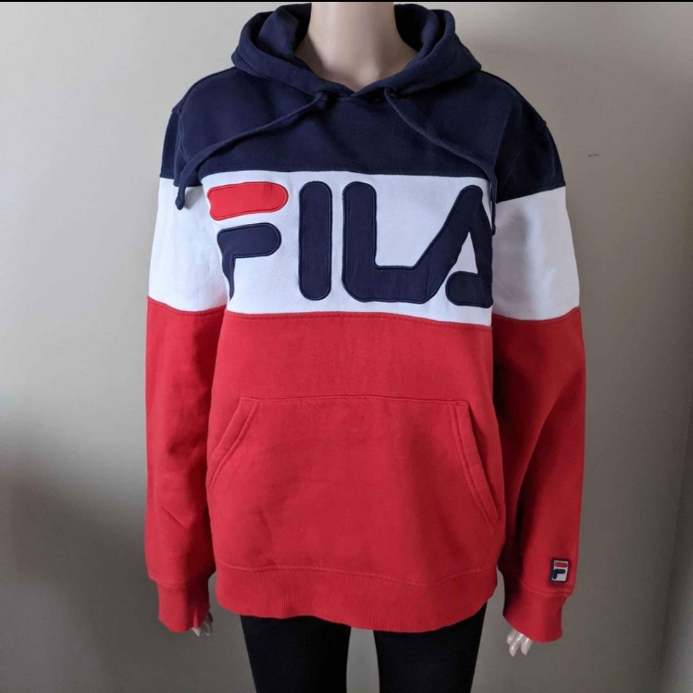 Fila color block hoodie, size small